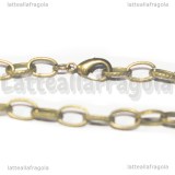Bracciale Maglia Ovale lavorata 8x5mm in metallo color bronzo 20cm
