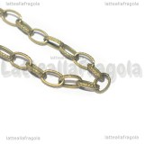 Bracciale Maglia Ovale lavorata 8x5mm in metallo color bronzo 20cm