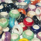 5 Perle in Ceramica effetto perlato colori misti 15x10mm