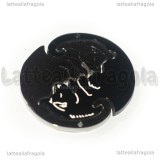 Ciondolo doppio Lupi in Acciaio Inox 29x28mm