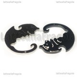 Ciondolo doppio Lupi in Acciaio Inox 29x28mm
