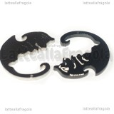 Ciondolo doppio Lupi in Acciaio Inox 29x28mm