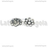 30 Coppette Copriperla filigranate in metallo argentato 6x1.5mm