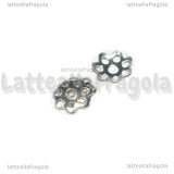 30 Coppette Copriperla filigranate in metallo argentato 6x1.5mm