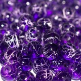 5 Perle in Vetro Ametista Fantasia Schizzi 8mm