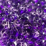 5 Perle in Vetro Ametista Fantasia Schizzi 8mm