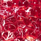 5 Perle in Vetro Rosso Fantasia Schizzi 8mm