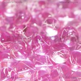 5 Perle in Vetro Rosa Fantasia Schizzi 8mm