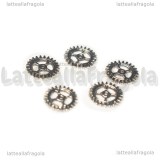 5 Ingranaggi in metallo argento antico 10mm