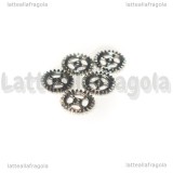 5 Ingranaggi in metallo argento antico 10mm