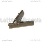 10 Capocorda per organza in metallo color Bronzo 30x7.5mm