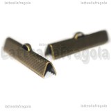 10 Capocorda per organza in metallo color Bronzo 30x7.5mm
