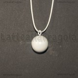 Ciondolo Chiama Angeli in rame smaltato Bianco16mm