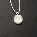 Ciondolo Chiama Angeli in rame smaltato Bianco16mm