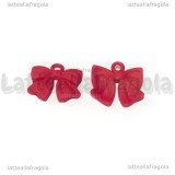 Ciondolo Fiocco in metallo smaltato Rosso 17x16mm