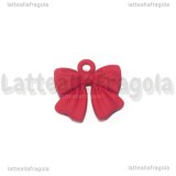 Ciondolo Fiocco in metallo smaltato Rosso 17x16mm