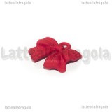 Ciondolo Fiocco in metallo smaltato Rosso 17x16mm