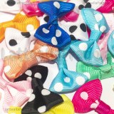 5 Fiocchi in poliestere colorato Fantasia Pois 37x23mm
