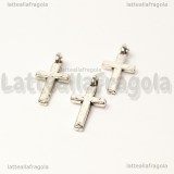 Charm Croce in metallo argento antico 17x8mm