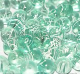 5 Perle in Vetro Celeste Fantasia Schizzi 8mm