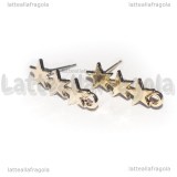 Orecchini a perno Cascata di Stelle in metallo dorato 22x8mm