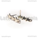 Orecchini a perno Cascata di Stelle in metallo dorato 22x8mm