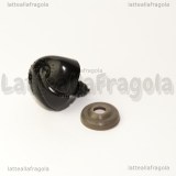 Naso per orsacchiotti a vite in plastica nera 23x18mm con chiusura 