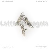 Charm Scarpa col Tacco 3D in metallo argento antico 17x11mm