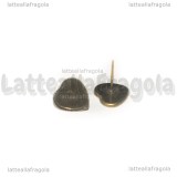 Coppia Perni Cuore in metallo color bronzo per 10mm