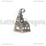 Charm Chiesa in metallo argento antico 23x14mm