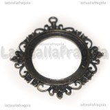 Base Cammeo in metallo color bronzo per cammei 37mm