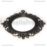 Base Cammeo in metallo color bronzo per cammei 37mm
