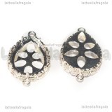 Connettore Base Goccia in rame silver plated per 25x18mm