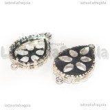 Connettore Base Goccia in rame silver plated per 25x18mm