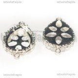 Connettore Base Goccia in rame silver plated per 25x18mm