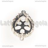 Connettore Base Goccia in rame silver plated per 25x18mm