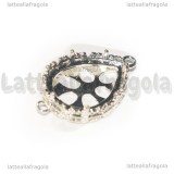 Connettore Base Goccia in rame silver plated per 25x18mm