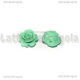 Rosa in Corallo Sintetico Tiffany con foro passante 10mm