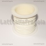 10 Metri (una spoletta) di Filo in Poliestere Bianco 1mm