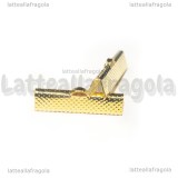 10 Capocorda per organza in metallo Gold Plated 25x7.5mm
