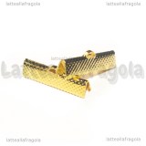 10 Capocorda per organza in metallo Gold Plated 25x7.5mm