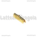 10 Capocorda per organza in metallo Gold Plated 25x7.5mm