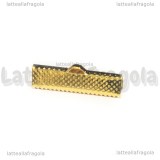 10 Capocorda per organza in metallo Gold Plated 25x7.5mm