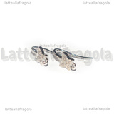 Monachelle Farfalle in Ottone Argentato e Cubic Zirconia 16x7mm