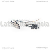 Monachelle Farfalle in Ottone Argentato e Cubic Zirconia 16x7mm