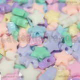 30 Stelline in acrilico pastello con foro passante 11x10mm