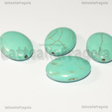 3 Pietre Ovali in Pasta di Turchese foro passante 24x18mm