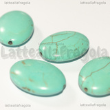 Pietra Ovale in Pasta di Turchese foro passante 24x18mm