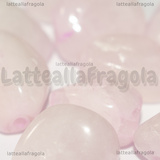 5 Pietre Irregolari in Quarzo Rosa foro passante 15-18x10mm