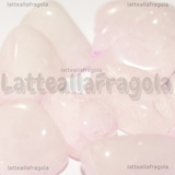 5 Pietre Irregolari in Quarzo Rosa foro passante 15-18x10mm